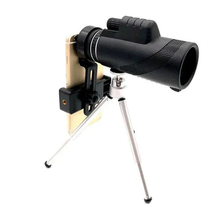 High-definition telescope with universal phone mount and waterproof design for clear 40X magnification views