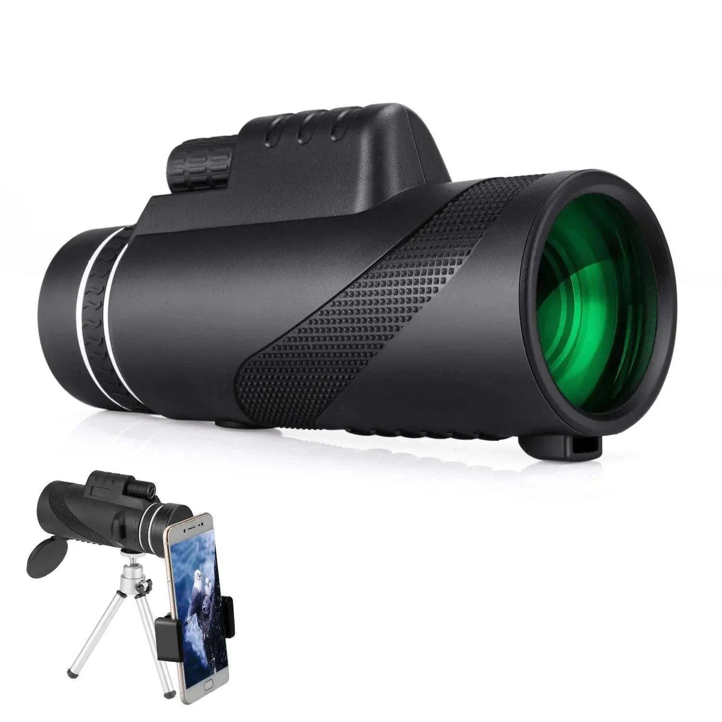High-definition telescope with universal phone mount and waterproof design for outdoor adventures