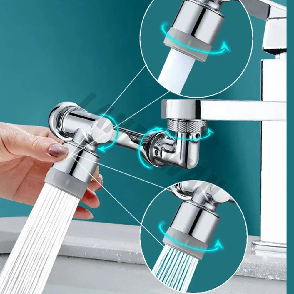 1080 rotatable faucet aerator extender with adjustable water flow and flexible swivel arm for kitchen and bathroom sinks