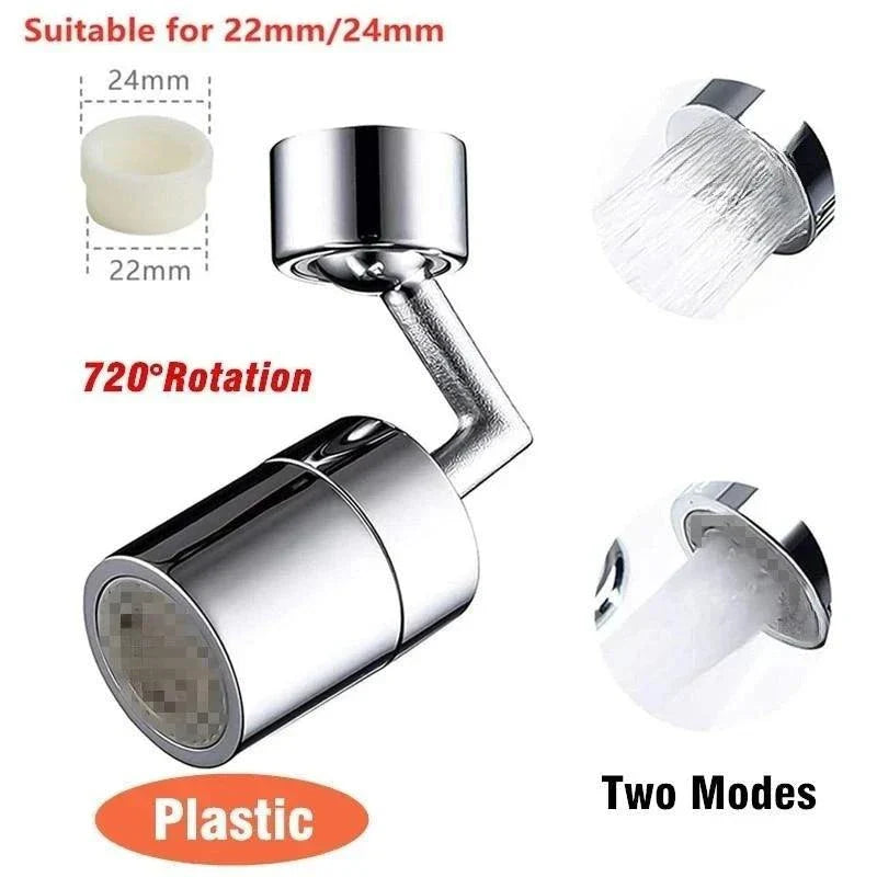 1080 rotatable faucet aerator extender with dual water modes and plastic construction