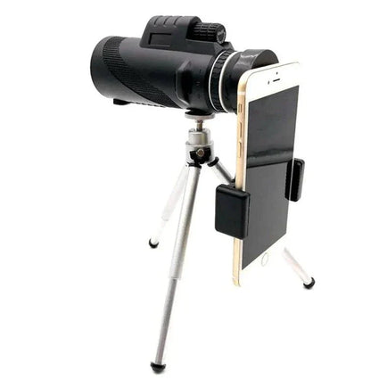 High-definition telescope with universal phone mount and waterproof design for 40X magnification and clear outdoor viewing